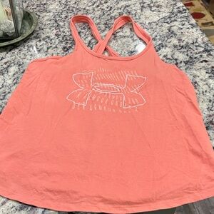 Under Armour Coral Crossback Tank Top with White Graphic